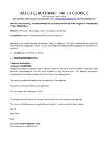 HBPC Planning minutes 1 May 2025