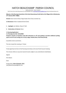 HBPC Planning minutes 15 January 2025
