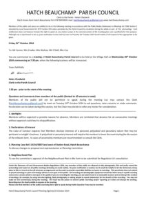 Hatch Beauchamp Planning Agenda 30 October 2024 for Councillors