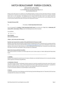 Hatch Beauchamp Agenda 10 January 2024 for Councillors