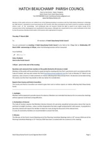 Hatch Beauchamp Agenda 13 March 2024 for Councillors