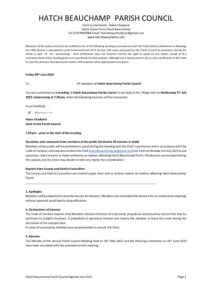 Hatch Beauchamp Agenda 5 July 2023 for Councillors
