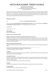 Hatch Beauchamp Agenda May 10 2023 for Councillors
