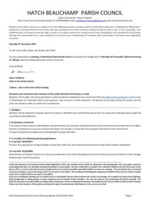 Hatch Beauchamp Planning Agenda 14 December 2023 for Councillors