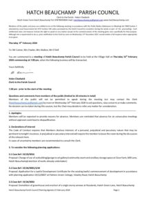 Hatch Beauchamp Planning Agenda 15 February 2024 for Councillors