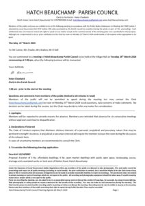 Hatch Beauchamp Planning Agenda 26 March 2024 for Councillors