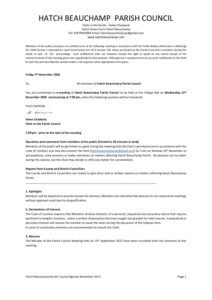 Hatch Beauchamp Agenda 12 November 2025 for Councillors