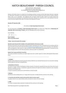 Hatch Beauchamp Agenda 23 September 2022 for Councillors