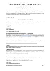 Hatch Beauchamp Agenda 9 November 2022 for Councillors