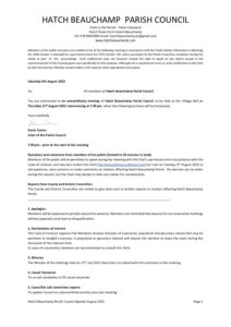 Hatch Beauchamp Agenda August 11 2022 for Councillors
