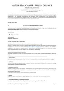 Hatch Beauchamp Agenda July 13 2022 for Councillors