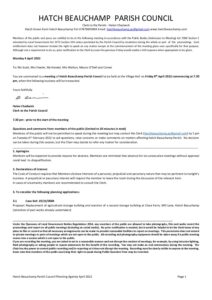 Hatch Beauchamp Planning Agenda April 8 2022 for Councillors